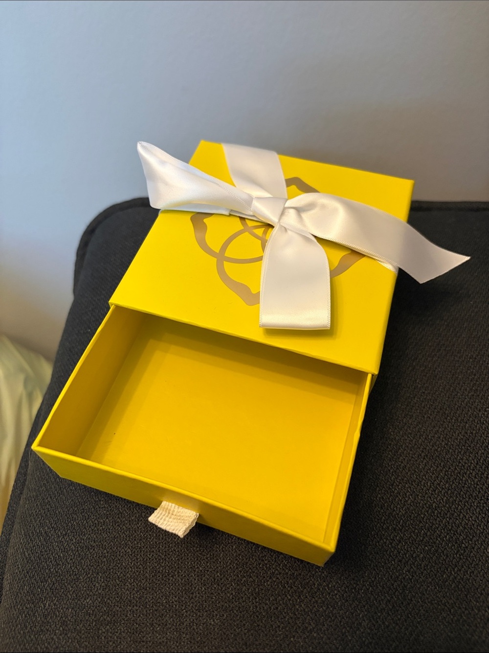 Kendra Scott Bright Yellow Jewelry Gift Box with White Bow